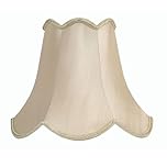 Sand 10" Faux Silk Traditional Round Scalloped Fabric Lampshade with Reversible Gimble & Shade Reducing Ring to Fit All Types of Lampholders for Floor Lamps, Table Lamps and Ceiling Pendants