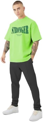 LEOTUDE Men's Oversized Cottonblend Round Neck Half Sleeve Drop Shoulder Regular Fit T-Shirt (Pack of 3)(Color : Multi)
