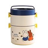 BRQ保温弁当箱 ット ランチジャー お弁当箱 保温 茶碗 真空断熱スお弁当 スボトル ス ランチジャー 持ち運び スー 漏れ防止 ランチジャ (二重層,ブルー)