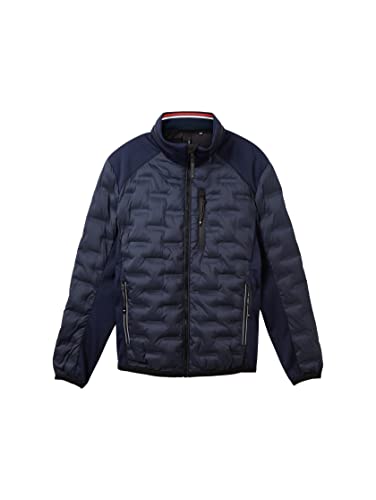TOM TAILOR Herren Hybrid Steppjacke mit Abnehmbarer Kapuze im Kragen – Ansicht 5