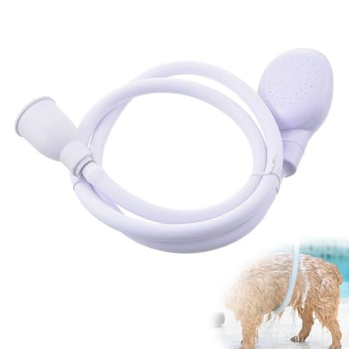 Tuyau de Douche Portable pour Animaux de Compagnie avec Tête de Pulvérisation Rapide (Blanc)