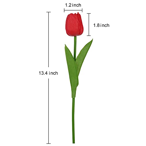 Livilan Artificial Tulips Real Touch 24 Pcs Multicolor Artificial Flowers Fake Tulip Bouquet Latex Material Fake Flower Tulip For Wedding Party Home Office Room Garden Office Diy Floral Arrangement #TOP3