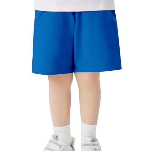 Bebé Niños Niños Niñas Verano Cintura Elástica Casual Pantalones Cortos Pantalones Cortos De Algodón Deporte Pantalones Cortos Sólido Activo, azul, 4-5 años