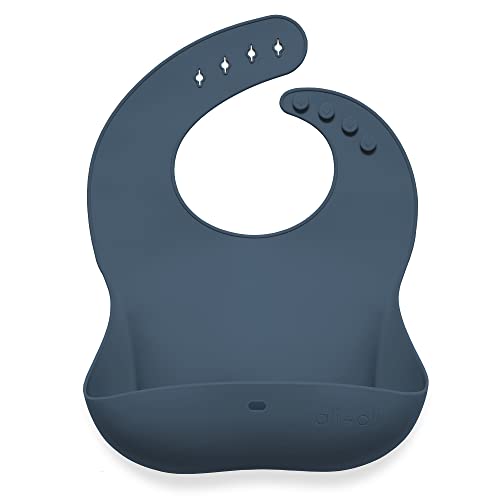 Image of Ali+Oli Silicone Bib Waterproof Silicone Bibs for Babies & Toddlers Adjustable Feeding Bibs with Food Catcher Feeding Bucket