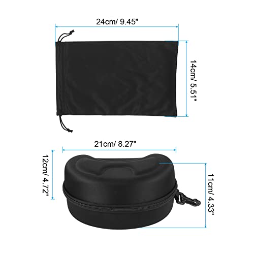 PATIKIL Snow Goggle Bag & Case, EVA Glass Case with Microfiber Ski Goggles Pouch for Eyeglass Sunglasses, Black, 210*120*110mm - Image 2