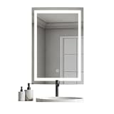 Homecare Capital Click Espejo LED para Baño con Luz Táctil 37.5 x 52.5 cm | 3 Tonos de Luz Regulables | Vidrio Templado | Interruptor Touch | Espejo...