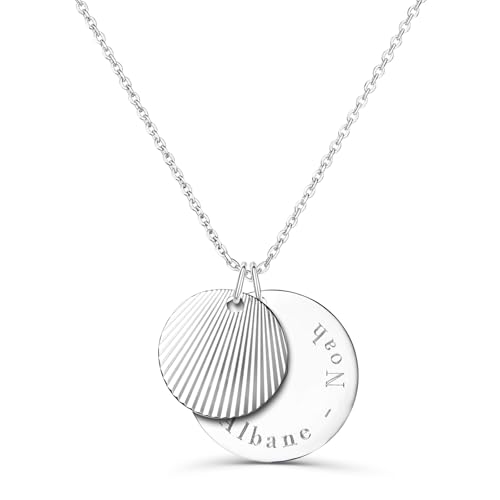 Collier médaille gravée argent et coquillage, un symbole d'amour éternel