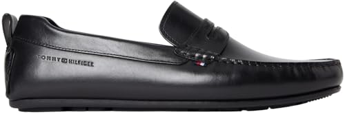 Tommy Hilfiger Core Hilfiger Leather Driver FM0FM05790 Chaussures de conducteur pour Homme, Noir (Noir), Pointure 42
