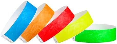 200 WristCo Tyvek Wristbands for Events – 5-Color Variety Pack – Tamper-Proof Design Prevents Reuse – Premium-Grade Bracelets for Hospital & Medical ID, Party, VIP Identification