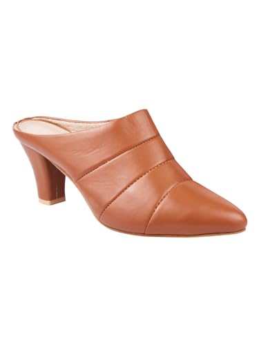 Image of TRYME Fashion Pointed for Party and Formal Occasions Mules Cone Block Heel Sandals for Girls & Women