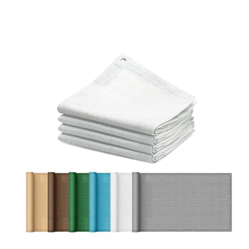 Voile d'ombrage durable en PEHD blanc avec oeillets de fixation - 2