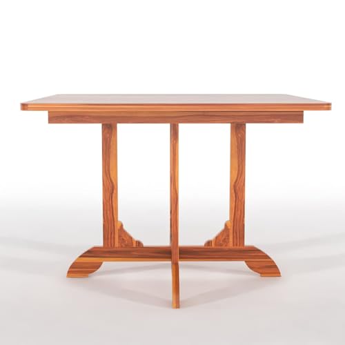 Image of Sheesham Wood 4 Seater Dining Table with 4 Chairs for Living Room Home Office Dining Room Wooden Dininig Set (Natural Finish)