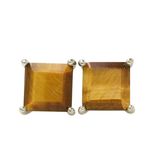 Puces d'oreilles œil de tigre pour femme style minimaliste chic au quotidien