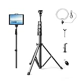 【Kostenlose Ringlampe】 LED-Ringlicht als Geschenk für Sie, ohne Gebühren. Es hat 3 Farbmodi und 10 Helligkeit. Jede Helligkeit kann von 1% bis 100% eingestellt werden. Mit dem USB-Ladegerät können Sie das Stativ und das Ringlicht überall problemlos verwenden.