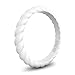 Enso Womens Braided Silicone Ring White Size: 6