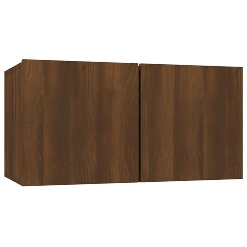 Rantry Mueble TV Colgante Madera contrachapada marrón Roble 60x30x30cm Mueble de Salon Moderno, Módulos de Comedor, Mueble TV Elegante