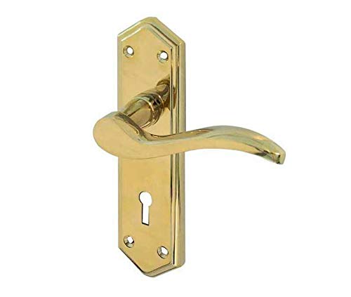 Image of Jedo Paris Internal Door Lever Latch On Backplate - Polished Brass (PVD)- JV281PVD