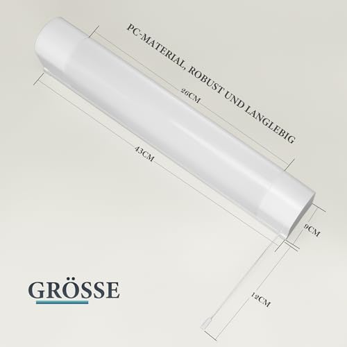 IMVSINCERE LED Spiegelleuchte Bad 6W, 43CM badezimmer lampemit Schalter & Rasiersteckdose, IP44 wandlampe badezimmer, 4000K, wandlampe badezimmer,500LM