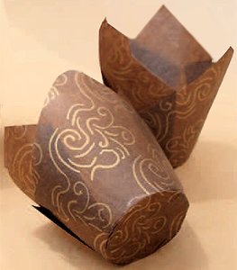 Goldas Kitchen Baking Cups - Tulip - Brown & Gold