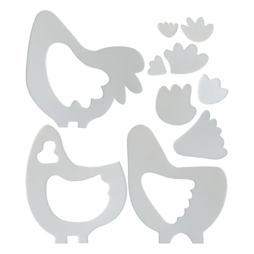 Plantilla de acolchado de pollo, plantillas de pollo,Regla de costura de de pollo acrílico reutilizable - Plantilla de accesorios de costura de costura reutilizable para mujeres principiantes