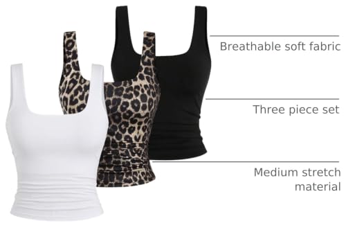 BEAUDRM Women's Y2k 3 Piece Crop Tank Top Sets Double Line Basic Tops Pack by BEAUDRM - Used condition - US$24.61