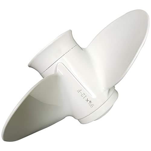Image of 9 7 /8x12-F Boat Moto Aluminum Propeller | for Yamaha Outboard Engines 20hp 25hp 30hp,Replace 664-45954-01-00 ,10 Spline Tooth,9.875x12 - Aluminum Outboard Propeller