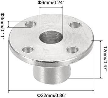 sourcing map 2pcs 6mm Flange Coupling Connector, Shaft Axis Fittings for DIY RC Model Motors, with 4pcs Fastening Screw 1pcs M1.5 Hex Wrench