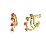 Pendientes de Oro para cartílago, Pendientes de Plata de Ley 925, Pendientes para Dama de Honor, Pendientes para Mujer con circonita cúbica Redonda