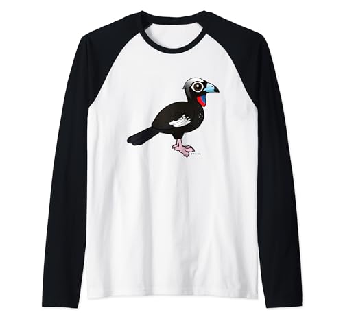 Black-fronted Piping Guan | Unusual Bird Species Birdorable Raglan Baseball Tee