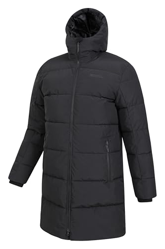 Mountain Warehouse Vortex Mens Longline Padded Jacket - Water-resistant & Thermal tested -30 °C Puffer Coat with Front Pockets - Best for Camping & Outdoors Jet Black M - Image 5