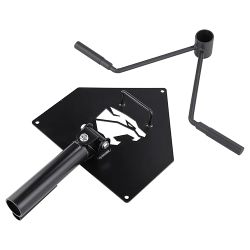 Fitness Tech Soporte Landmine con Asas para Barra Olímpica y Estándar, Base Landmine para Remo con Barra, Entrenamiento Funcional con Compatibilidad 25 mm y 50 mm, Accesorio de Acero Resistente