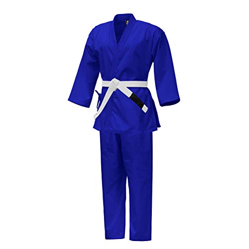 Pfg Essential Light Weight Karate Uniform - Kids Adults Karate Gi (White Belt Included) (Blue, 000) #TOP1