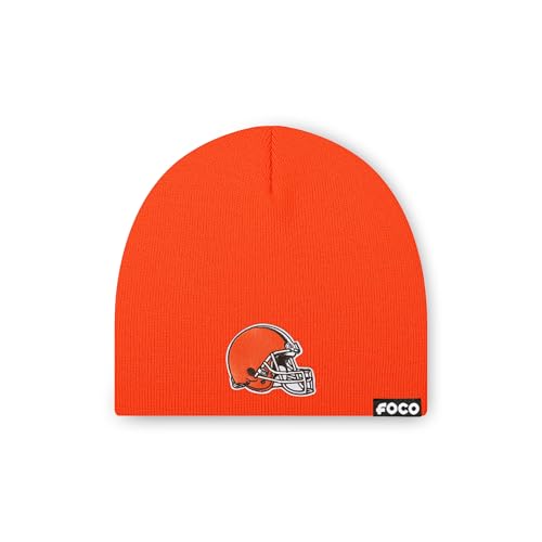 FOCO Cleveland Browns NFL Basic Primary Logo Skull Beanie - Thunder