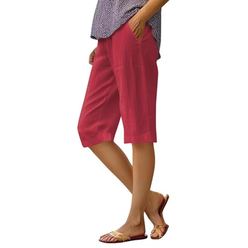 Pantalon en lin femme léger et aéré avec cordon de serrage pour l'été et le bureau