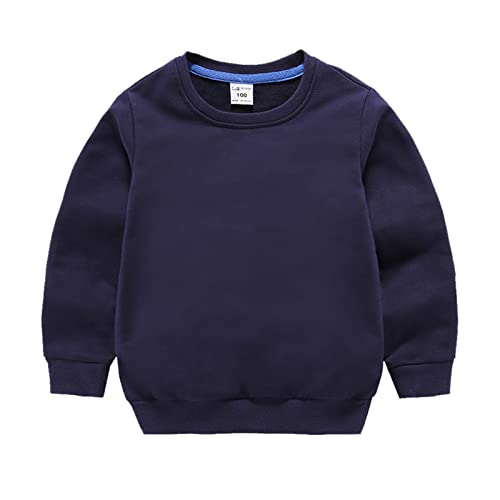 Toddler Solid Plain Sweatshirt Casual Long Sleeve Crewneck Tees Stretchy Boys Jackets Sport T-Shirt Tops Blouse