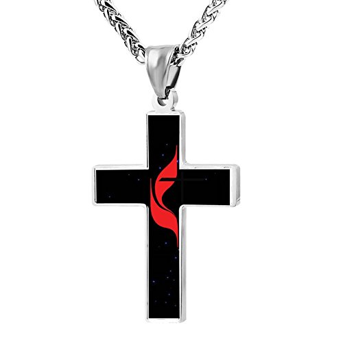 United Methodist Cross Pendant Necklace