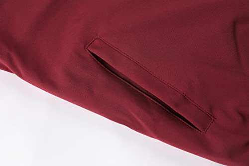 Lentta Men's Slim Fit Lightweight Softshell Bomber Jacket Coat Fall Jackets For Men(5WineRed-S)