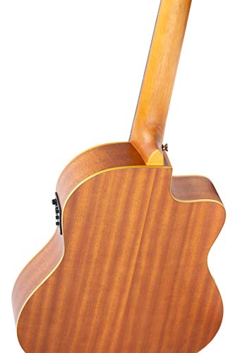 Ortega Guitars Family Series Thinline Acoustic-Electric Left-Handed Nylon Classical 6-String Guitar W/Bag, (Rce125Sn-L) #TOP7
