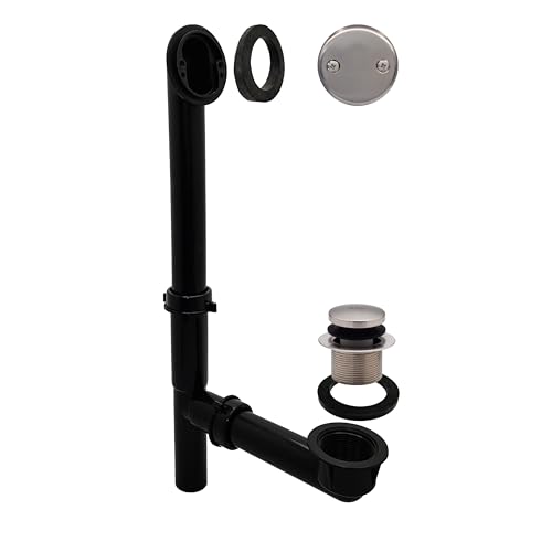 Pot de vidage tubulaire 1-1/2 en laiton poli noir Westbrass 593144-01 pour évacuation - 2