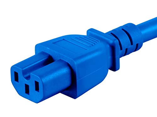 Monoprice 133658 14Awg Heavy-Duty Computer Extension Power Cable/Cord - 6Ft - Blue 15A 14Awg (Iec-320-C14 To Iec-320-C15) #TOP4
