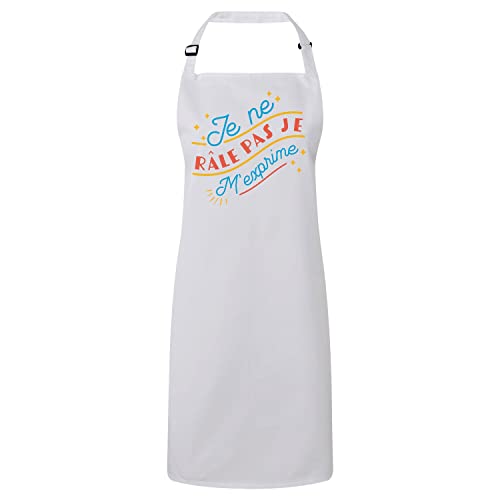 Tablier cuisine premium Je m'exprime en textile de qualité supérieur
