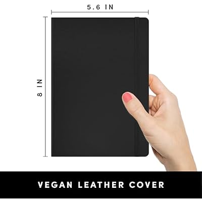 PAPERAGE Lined Journal Notebook, Hardcover Journal for Women & Men, 160 Pages, (5.6 in x 8 in), College Ruled Journaling Notebook for Work, School Supplies & Note Taking, (Black)