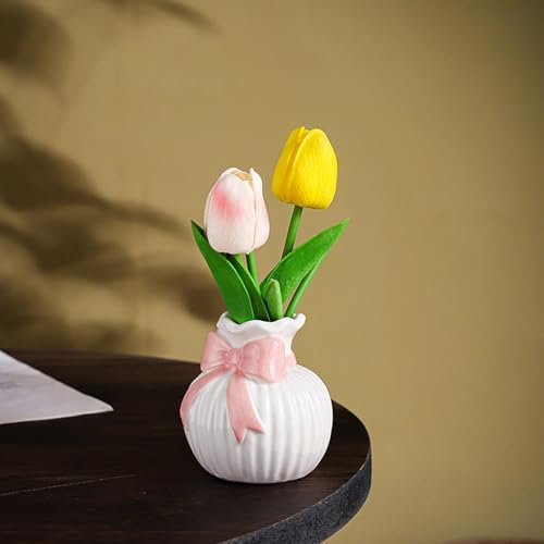 Vase à fleurs en céramique pour décoration de salon moderne et intérieur épuré - 3