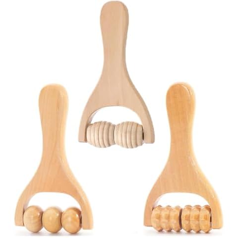 3Pcs Wooden Hand Massage Roller for Full Body Care Cover