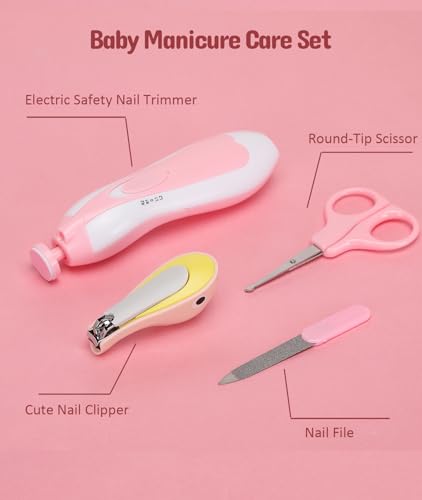 Baby Healthcare and Grooming Kit, Electric Safety Nail Trimmer Baby Nursery Kit, Newborn Care Kits with Hair Brush Comb for Newborn Infant Toddlers Baby Boys Girls Kids, Baby Shower Gifts - Thumbnail 2