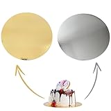 BWELY Cake board - Ø 25 cm - 5 Stück - Rund Tortenunterlagen - 3mm - Beiseitig verwendbar Gold & Silver - Tortenteller, Pappe Tortenplatte