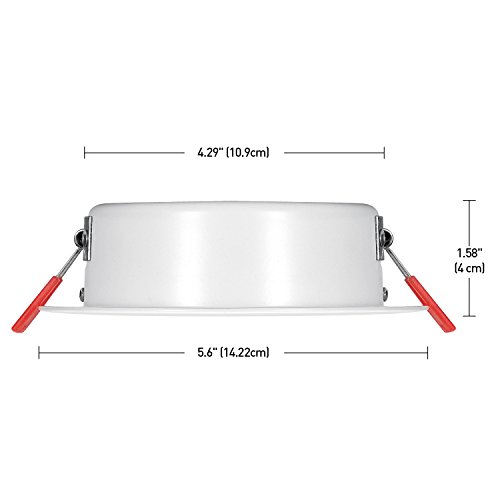4" Ultra Slim Swivel Led Integrated Recessed Lighting Kit, 9 Watts, Energy Star, Ic Rated, Dimmable, Wet Rated, White Finish, 4.25" Hole Size,91071 #TOP5
