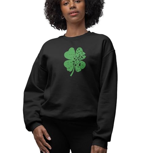 Four Leaf Clover Sweatshirt, Shamrock Graphic Pullover, St Patricks Day Sweater For Men Women3