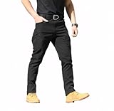 Cicilin Calça cargo tática masculina, resistente à água, para atividades ao ar livre, leve e elástica, Preto, P