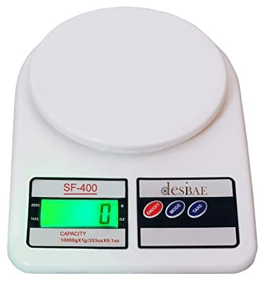 SUPERTEXON Multipurpose Portable Electronic Digital Food Weighing Scale Weight Machine For Kitchen, Kitchen scale, fitness scale, Home and Baking (1 Gm -10 Kg - with Back Light SF 400)